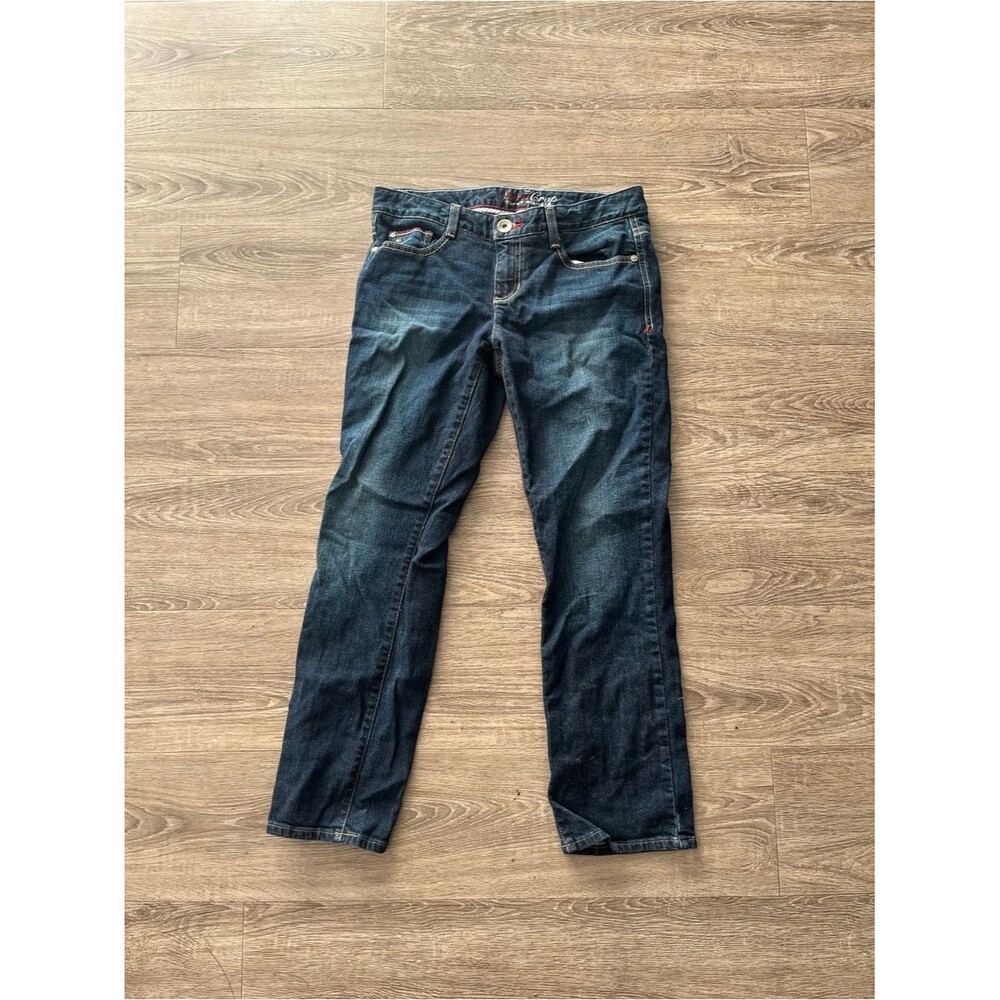 Tommy Hilfiger Spirit Crop Straight Leg Jeans Womens 4 Dark Wash Stretch Denim